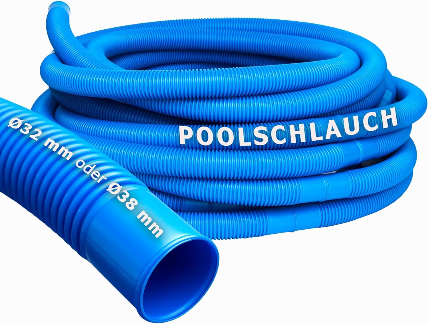 Pondlife Poolschlauch 38mm, 30 m, Saug- und Wasserschlauch für Poolsauger/Skimmer/Poolpumpe, UV-, Chlor- & Salzwasserbeständig, temperaturbeständig bis 70°C, Trennmuffen alle 1,5 m