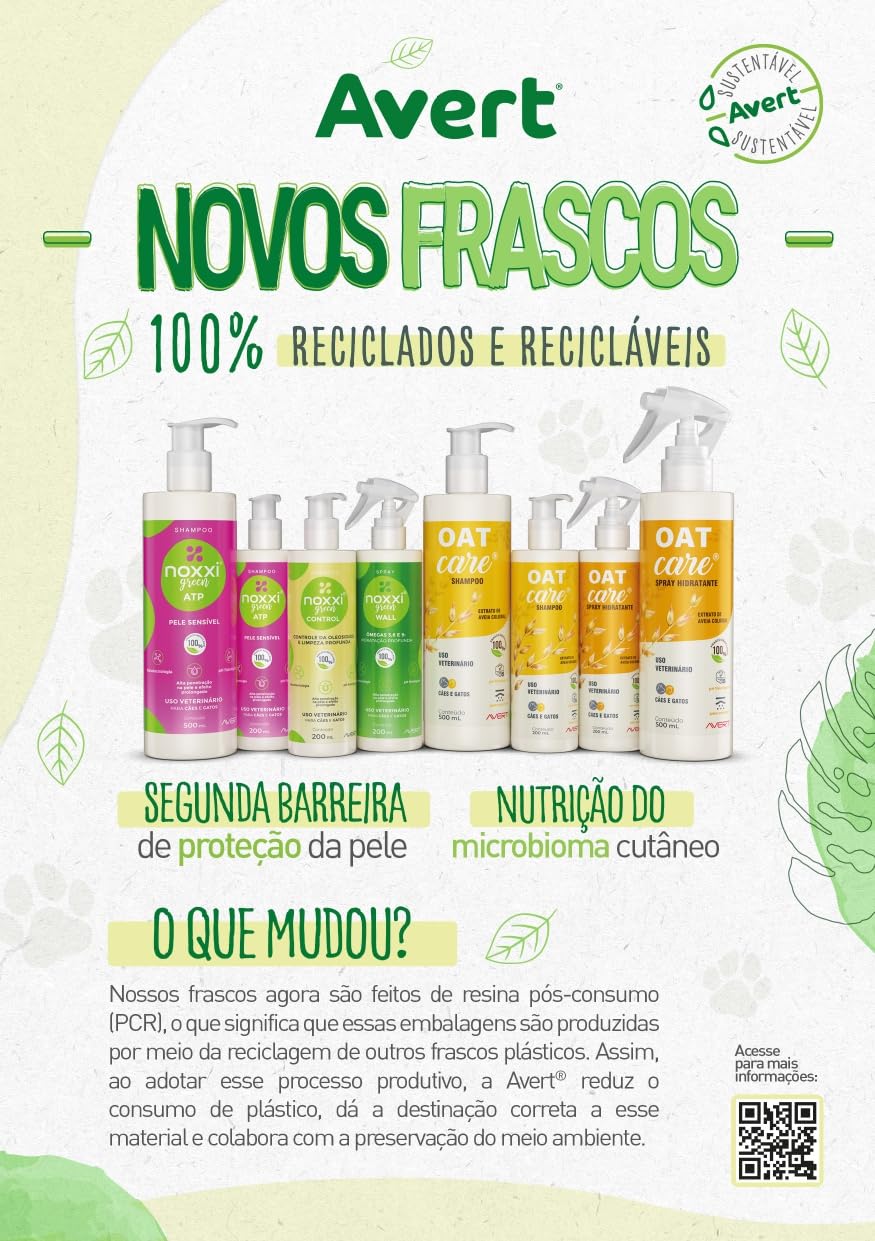 Shampoo Oat Care Avert 500ml - Para Pets Com Pele Sensível