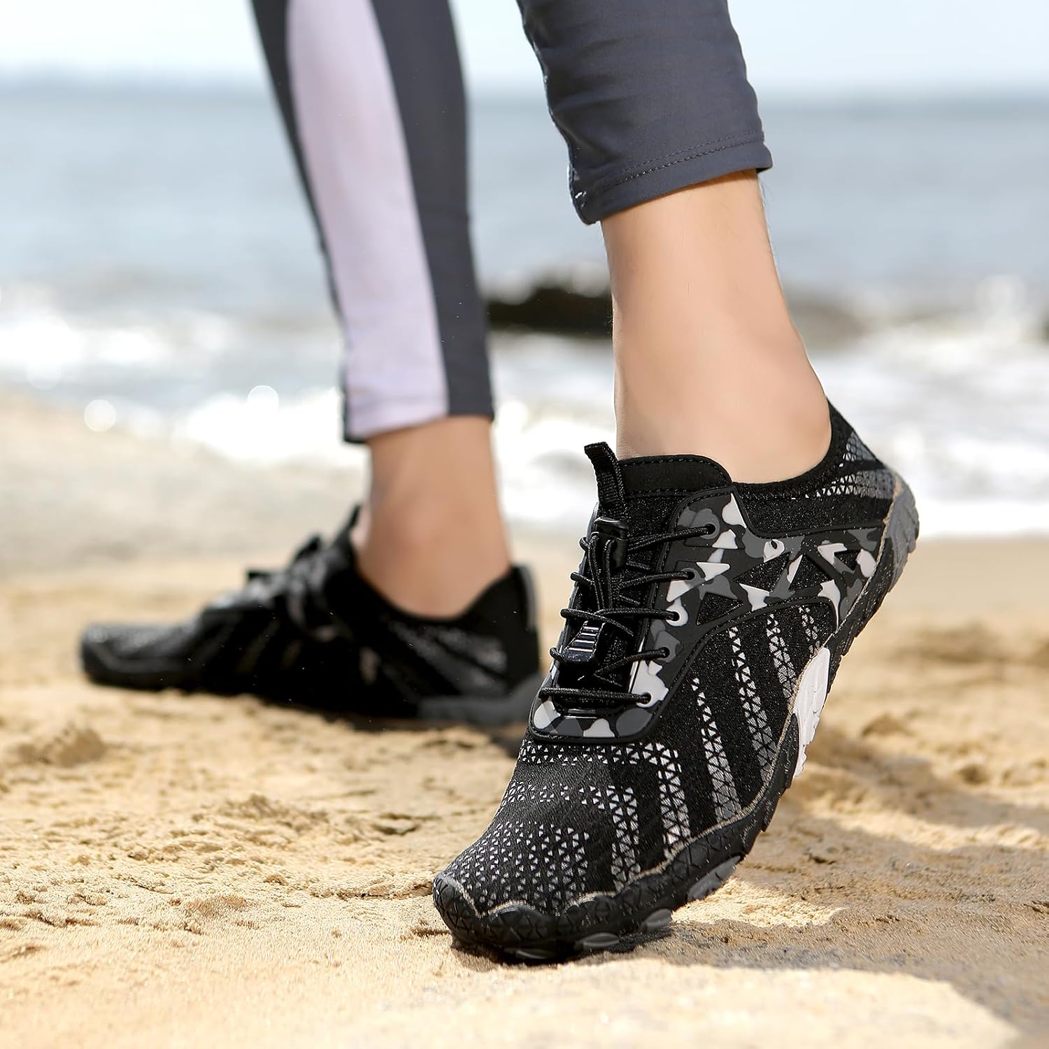 Barefoot Shoes Men Women Breathable Non-Slip Athletic Footwear Quick Dry Aqua Swim Barefoot Shoe Athletic Hiking Water Sports Shoes for Swim Beach Pool Sand Diving Walking