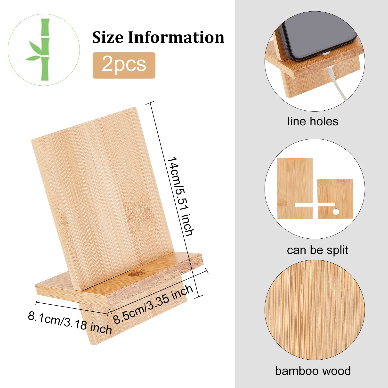 Garneck Supporto per Cellulare da Scrivania in Legno