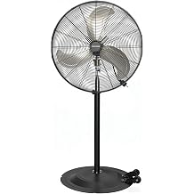 30-Inch Heavy Duty Pedestal Fan, 9500 CFM High Velocity Oscillating Metal Standing Fan with Rolling Casters, 3-Speed Commercial Industrial Fan for Large Warehouse, Garage &amp; Shop (UL Listed)