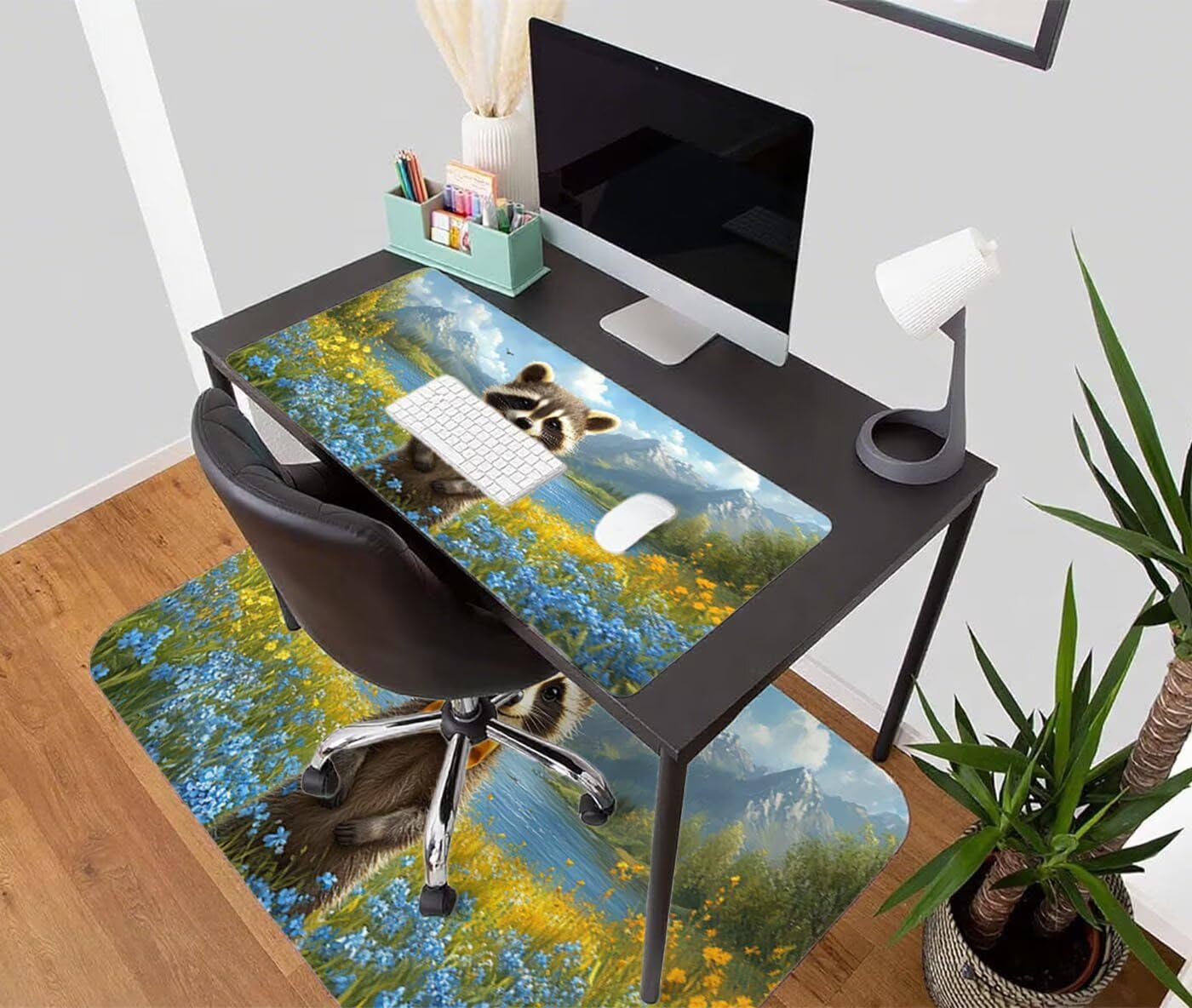 Podkładka pod mysz XXL 1200 x 600 mm duża podkładka pod mysz dla graczy zwierzęta pod ręką biurko szyte krawędzie wodoodporna antypoślizgowa do komputera, laptopa poprawia precyzję i szybkość, Koala S