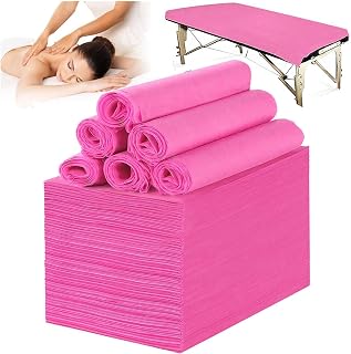 100 PCS Disposable Massage Table Sheets Spa Bed Covers 71"x31" -Non Woven Fabric Waterproof Protector for Waxing, Tattoo, Beauty Salon,Facial, Esthetician Table Bed (Pink)