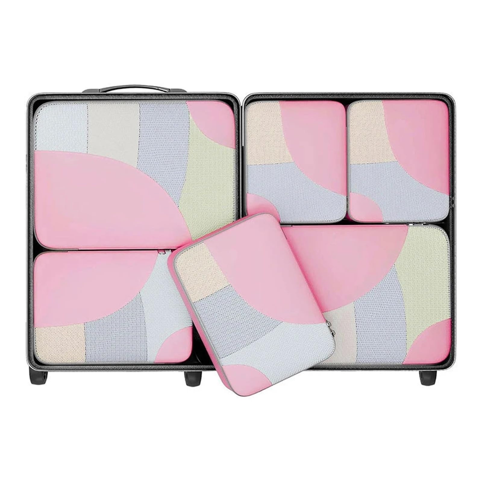 Organizer valigia Set di 6 cubi da viaggio for abbigliamento, scarpe, organizer, accessori leggeri for riporre bagagli e valigie per le Vacanze(Color 01)