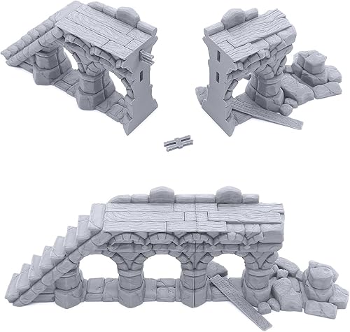 Miniatura 3 de Ruined Town Modular Walls II - Terreno DND Compatible con Calabozos y Dragones, Juego de guerra en miniatura de 1.102 in, juegos de rol de mesa,