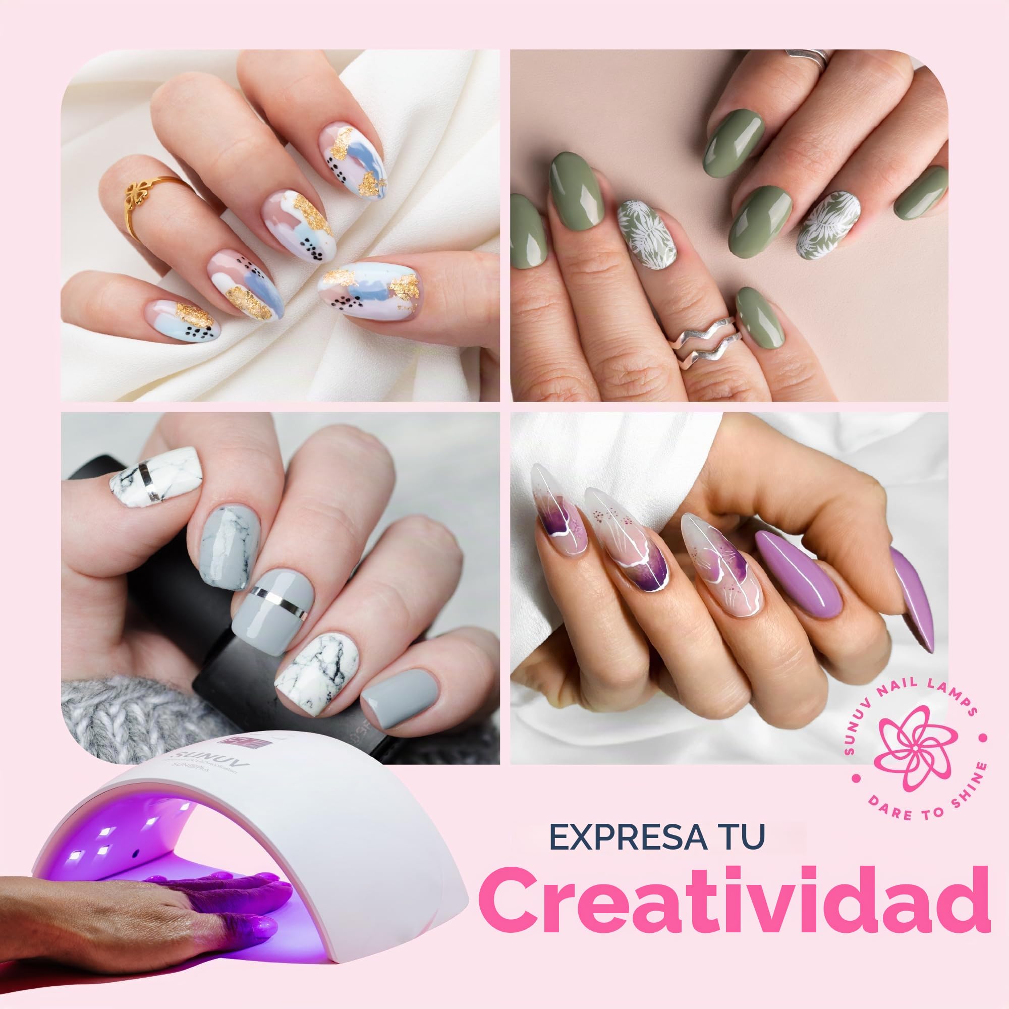 Secador de uñas LED UV SUNUV, lámpara de para uñas de gel, lámpara UV LED de uñas de 30s/60s, temporizador de infrarrojos, para manicura y pedicura, para manicura y salón de belleza