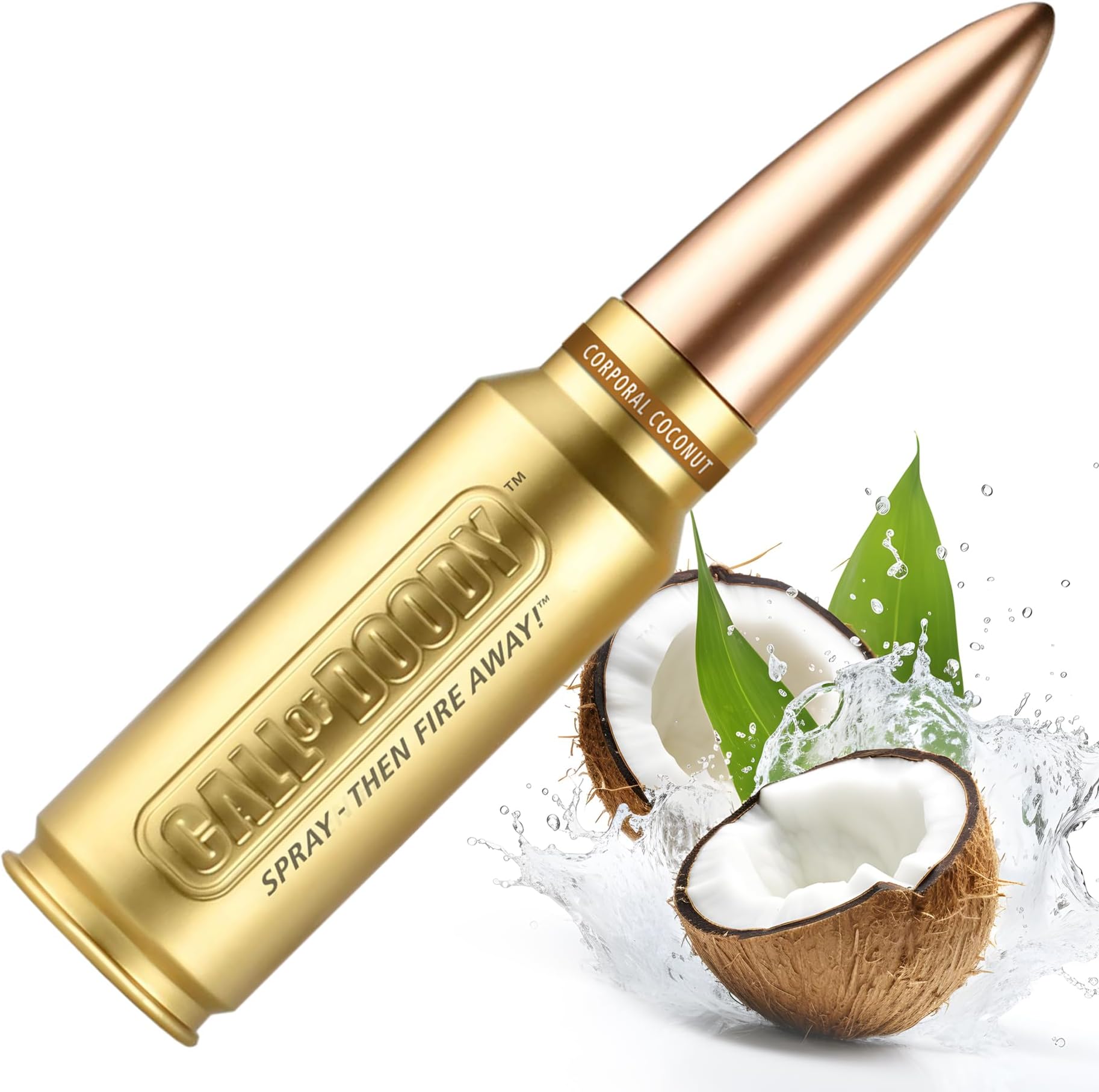 Toilet Spray, Poop Spray, Bathroom Spray, Use Before You Go, Odor Eliminator, Bathroom Essentials, Spray-Then Fire Away, Bullet Shaped Bottle, 4 Fl Oz (Corporal Coconut)