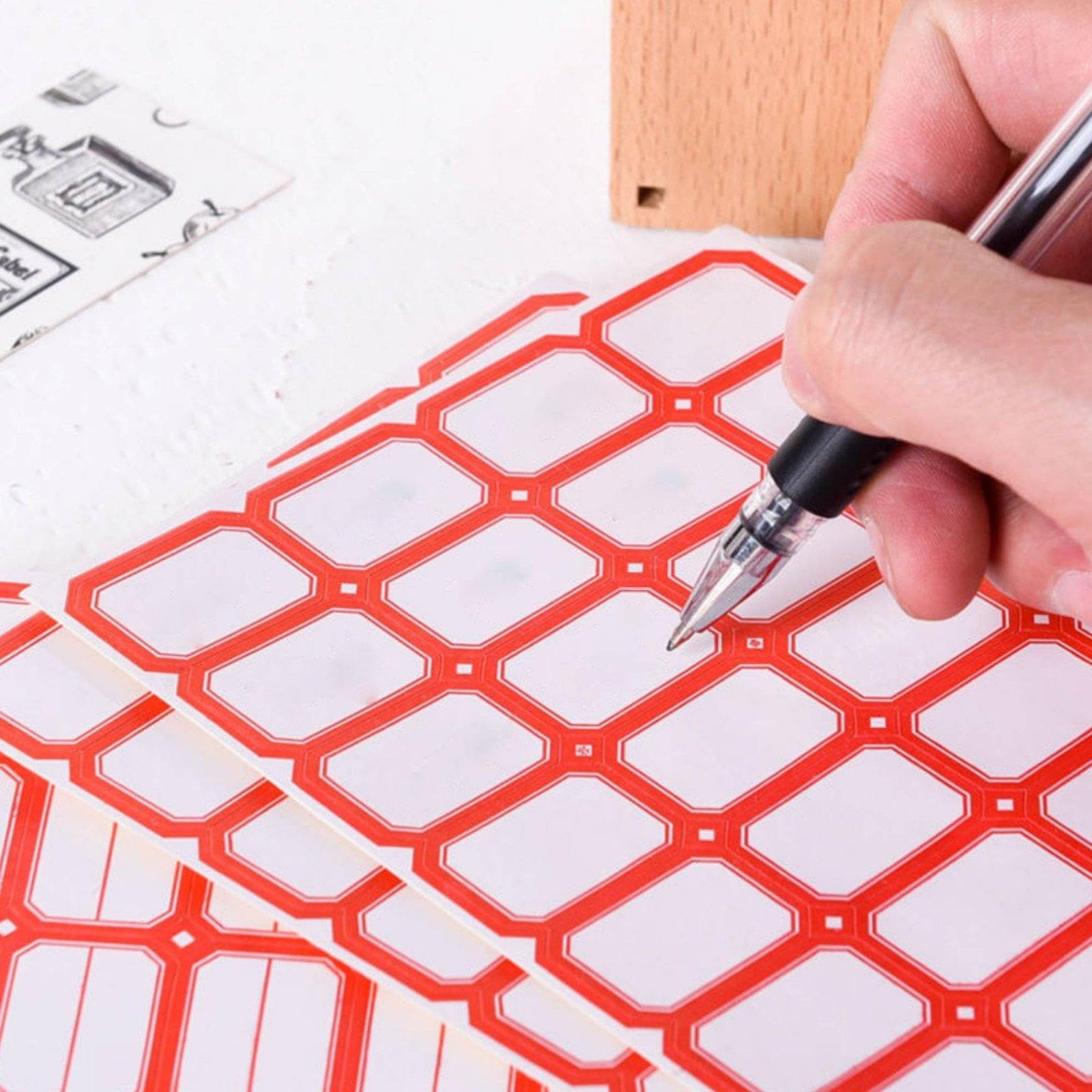 Qianly 5 Confezioni Etichette Adesive Autoadesive Etichetta Carta Patinata 64 Etichette per o Scrivibili a Mano Visibilità Chiara Adesione su, 6 pezzi