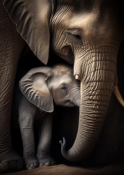 Wooden Puzzles for Adults 1000 Pieces - Animal Jigsaw Puzzles,Elephant and Baby Elephant Animal Themed - Funny Wooden Puzzles,Full of Challenging and Exciting Puzzles,Exercise The Brain Puzzle