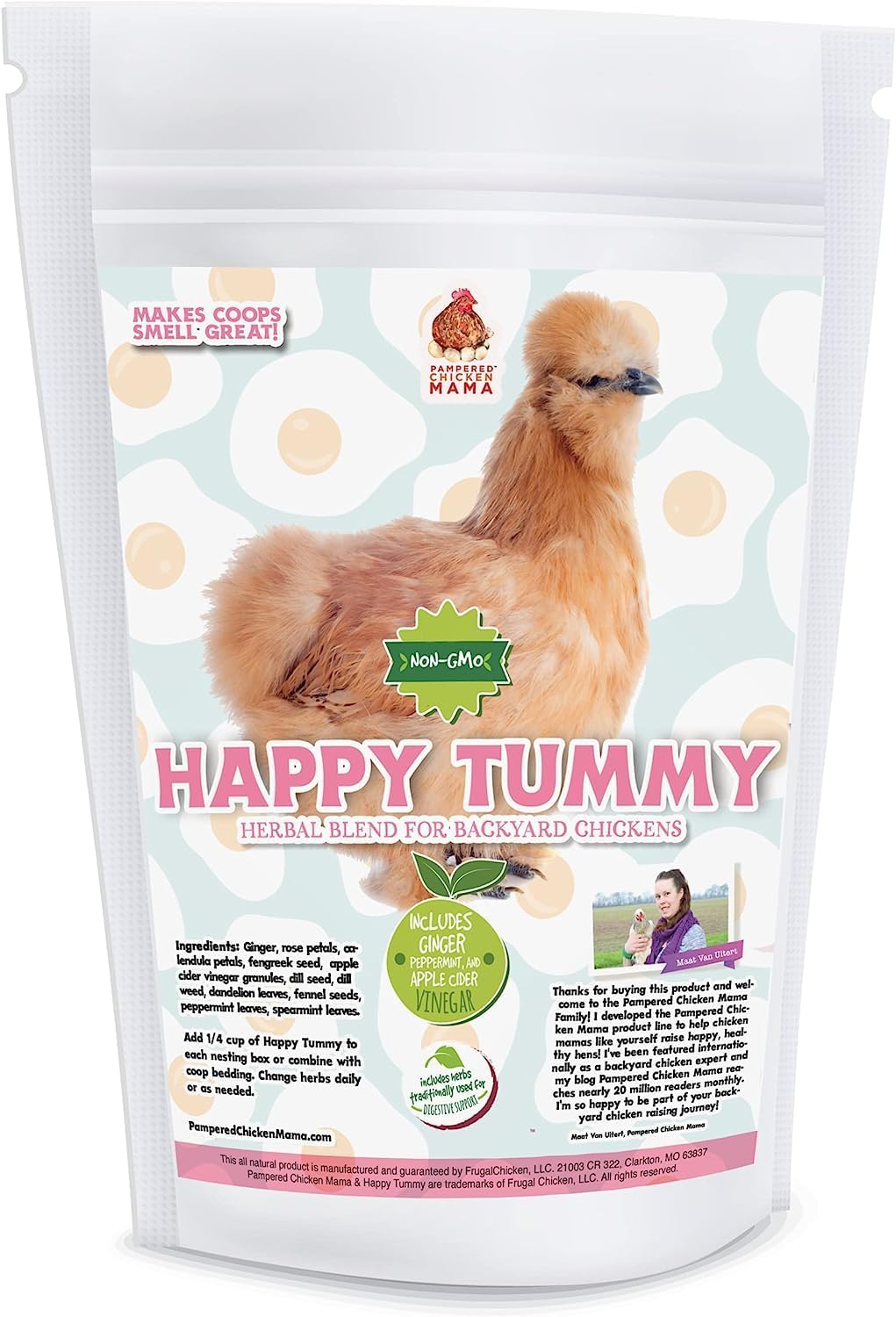 Happy Tummy Nesting Herbs for Pet Chickens (1.25 Pounds) - All-Natural Backyard Chicken Feed Supplies for Hen Nest Boxes