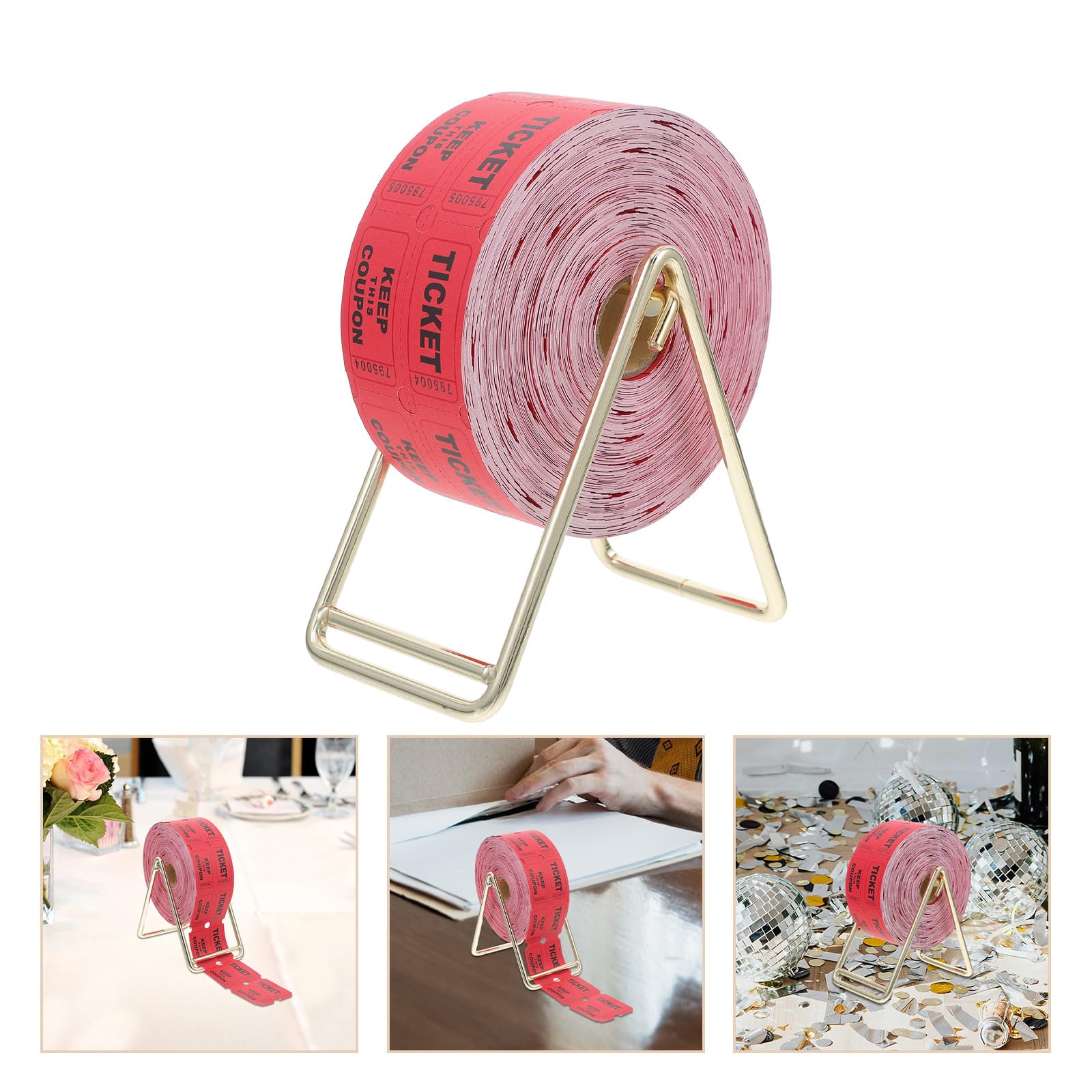 Cabilock 1000 Boletos de Rifa Rosas con Soporte para Eventos, Papel para Sorteos de Carnaval, Fiestas y Recaudación de Fondos, Entradas para Juegos y Actividades Divertidas