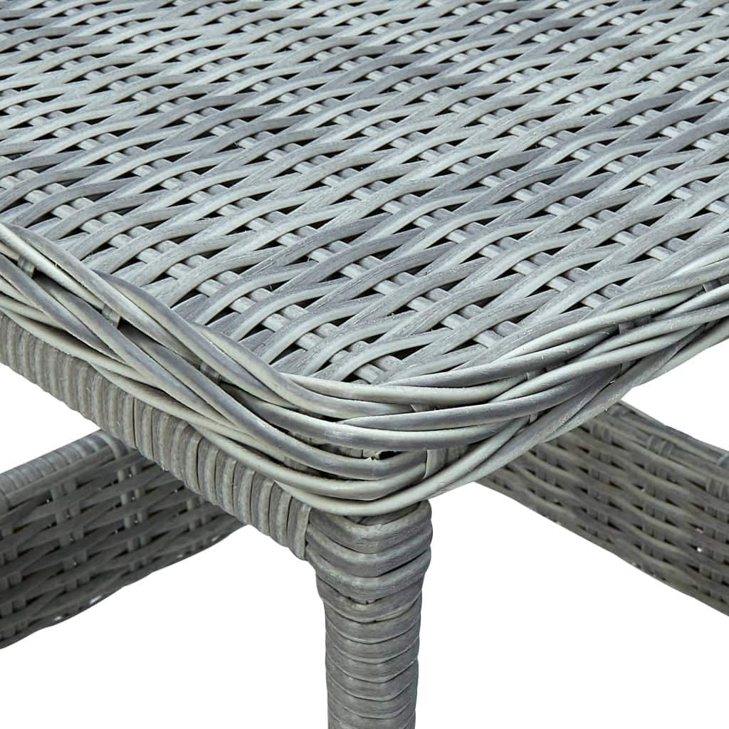 vidaXL Patio Table, Patio End Table with Storage, Coffee Table, Garden Furniture for Front Porch Deck Lawn Backyard Balcony, Modern, PE Rattan Gray