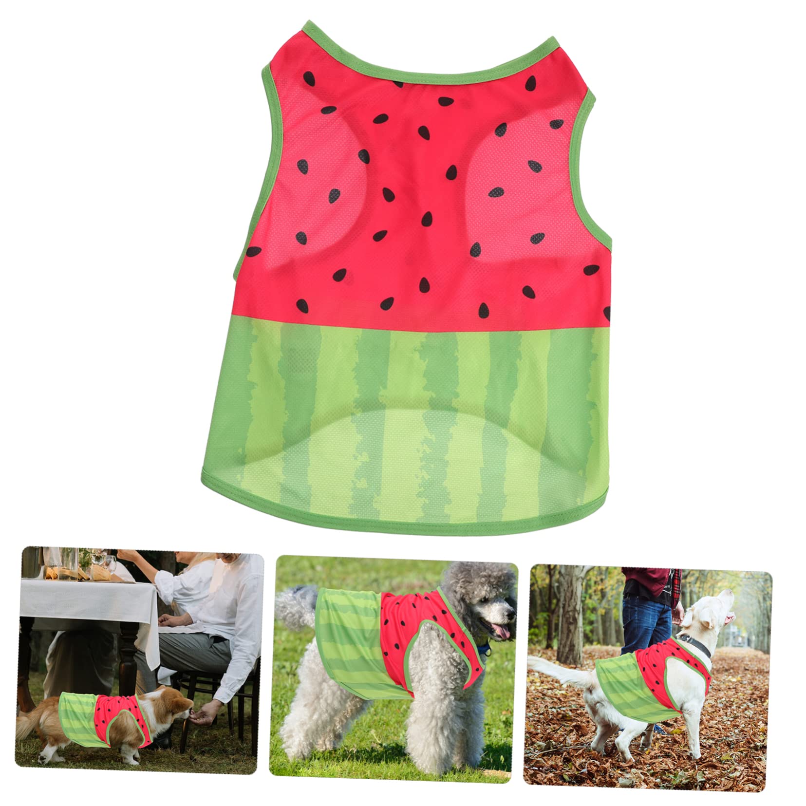 Gilet Rafraîchissant pour Chien, Été, Soie, Taille L, Motif Pastèque