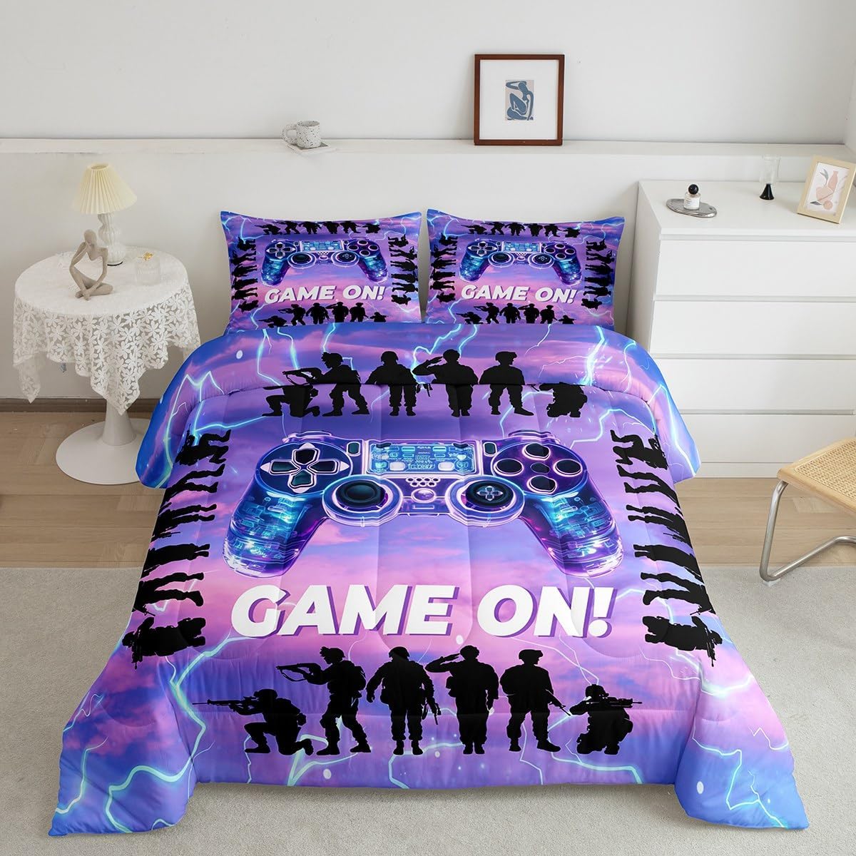 Homewish Bowling Comforter for Boys Kids,Bowling Ball Comforter Set Queen Size Home Decor,Soft Sports Games Bedding Set,Bowling Lovers Teens Bedroom Down Duvet,1 Comforter with 2 Pillowcases