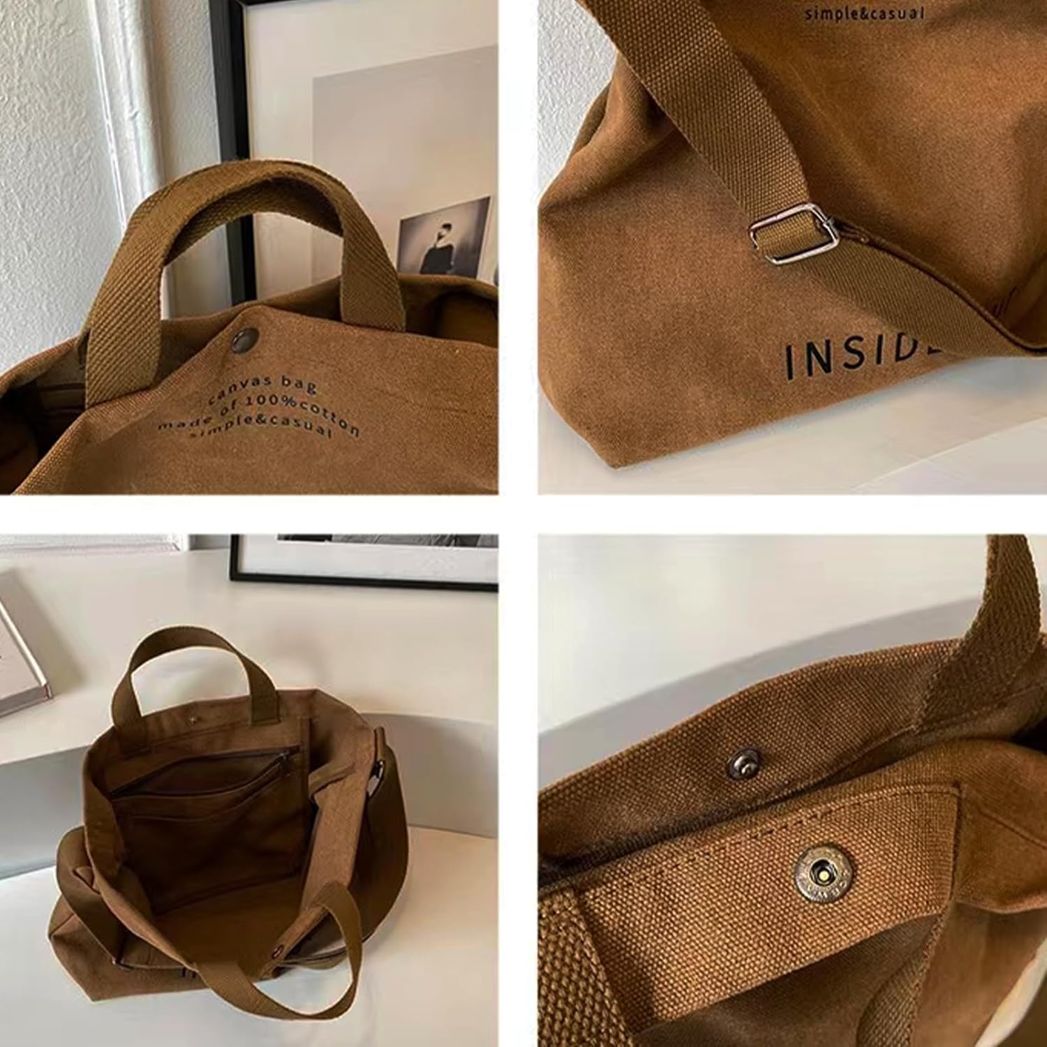 Large Canvas Tote Bag For Women Handbags Casual Shoulder Bag Crossbody Top Handle Bag Cross-body Handbags
