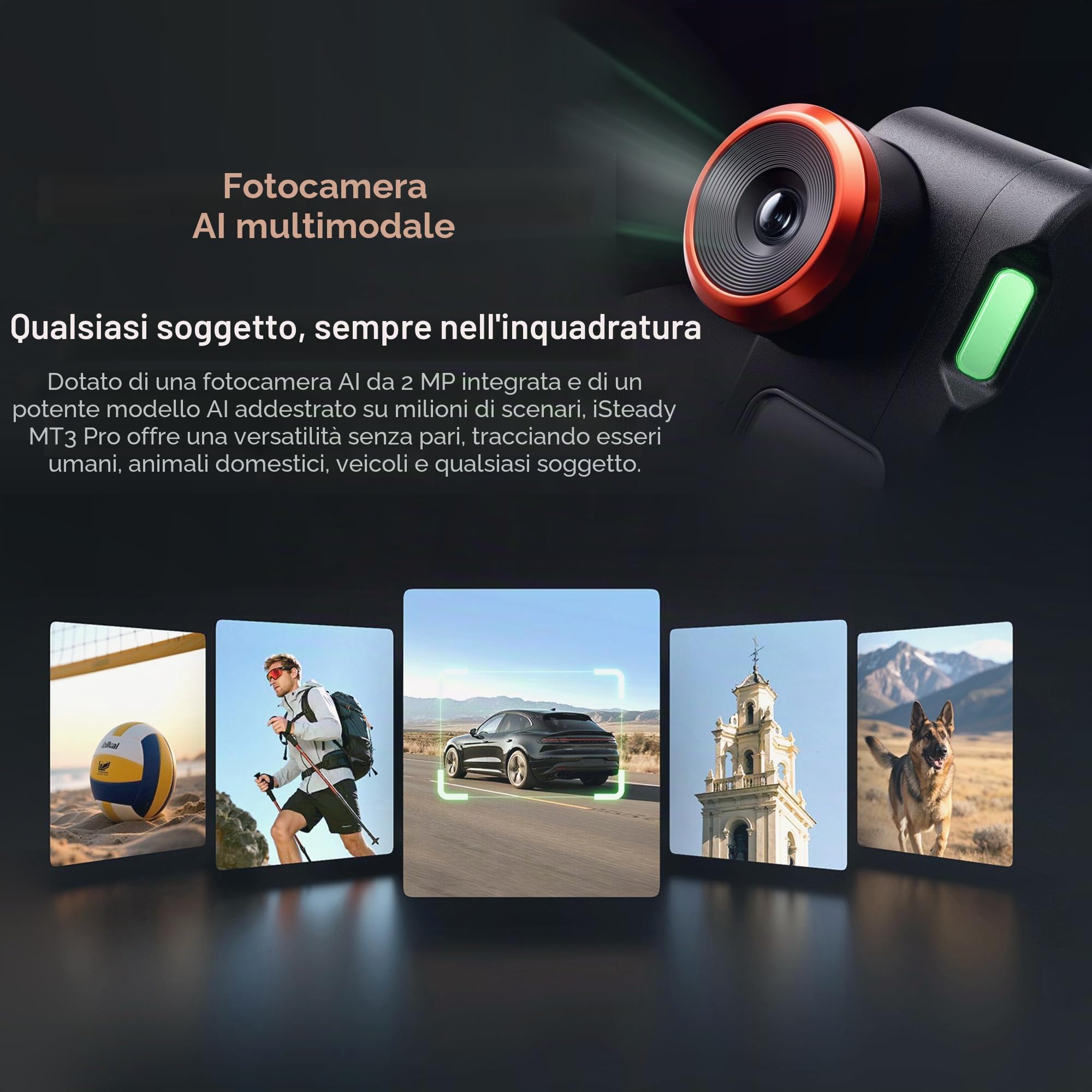 Hohem iSteady MT3 Pro Kit Gimbal Stabilizzatore per Fotocamera, con AI Tracker e Telecomando Live Feed Rimovibile, Manopola Rotante Bidirezionale, Follow Focus, Rotazione Verticale Rapida, Capacità di