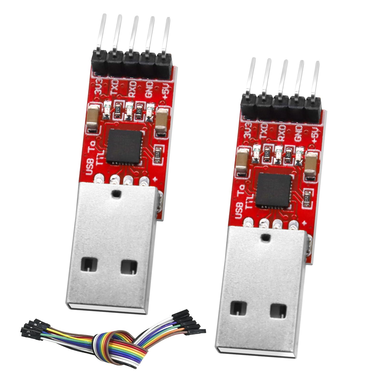 CP2102 Modulo da USB a Seriale RUIZHI 2 pezzi CP2102 Convertitore da USB a TTL con ponticello CP2102 Convertitore seriale USB CP2102 Chip per 3,3V e 5V compatibile con Arduino e STC Download