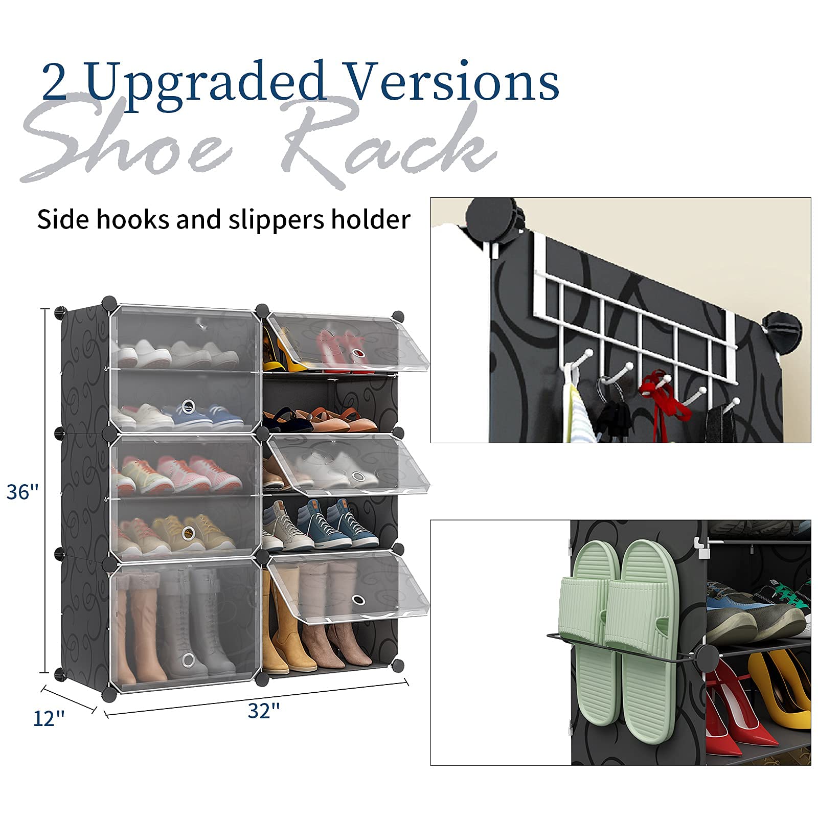 Aeitc 72 Pairs Shoe Rack Organizer Shoe Organizer Expandable Shoe
