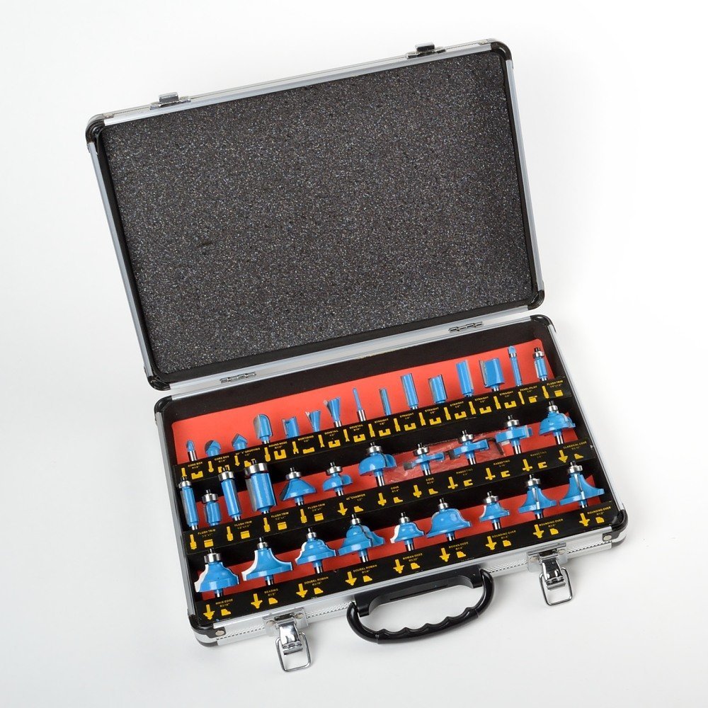 ATE Pro. USA 41054 35 Pcs Tungsten Carbide Router Bit Set Woodworking Wood Carpentry ATE Tools