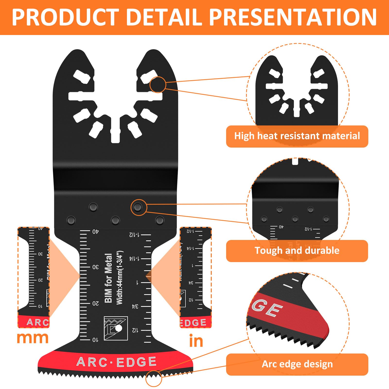 Blades For Multi Tool 50-Piece Titanium Set Cuts Metal, Wood