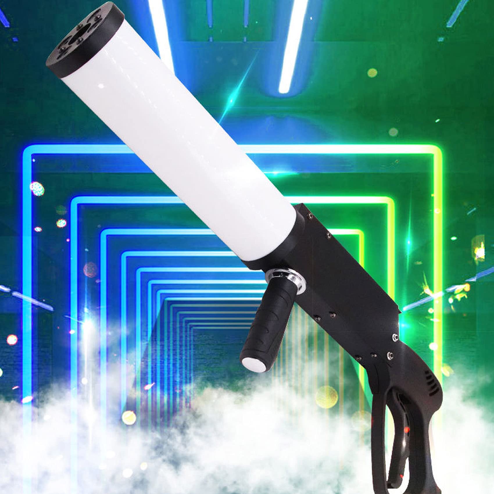 Pistolet kolumnowy gazowy CO2 do sceny dyskotekowej, efekt RGB Jet Fogger z odległością fotografowania 8-10 m, maszyna do efektów scenicznych