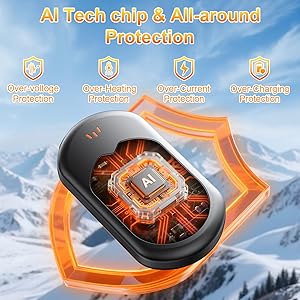 Electric Hand Warmers Rechargeable 2 Pack with 3 Heating Mode,Portable Hand Heater,Smart Chips,USB Quick Charge, Winter Gifts for Christmas, Outdoor, Golf, Hunting, Camping