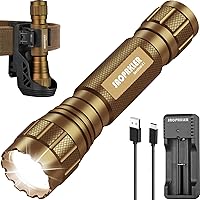 Vista 9 de Linterna Táctica 1200 Lúmenes de Alta Potencia Linterna de Cinturón de Servicio para Aplicación de la Ley, Linterna de Policía Premium con Funda