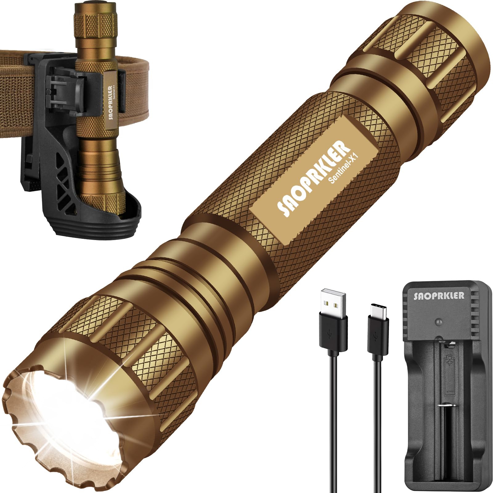 Amazon.com: SAOPRKLER Tactical Flashlight 1200 High Lumen Duty