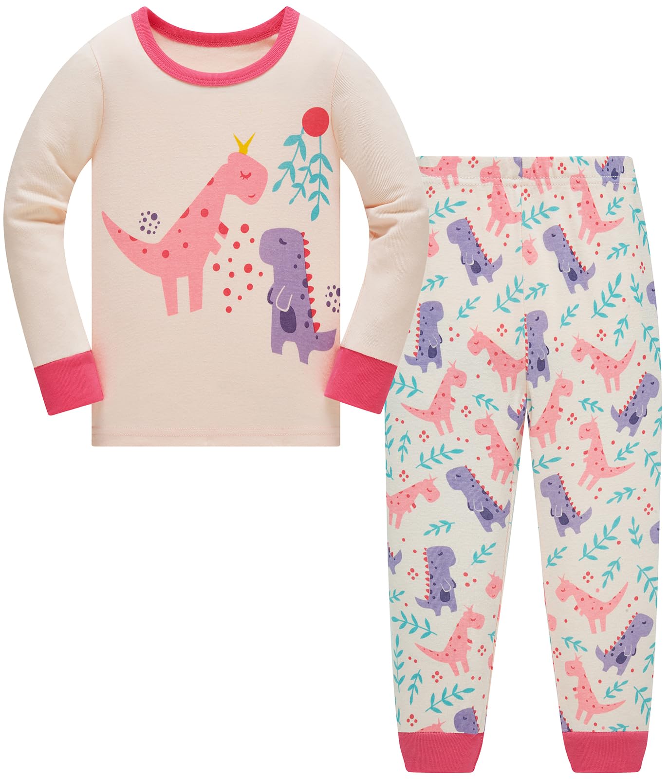 Girls Christmas Pyjamas Set Toddler Clothes Sleepwear Animal Printed Nightwear Winter Long Sleeve PJs 2 Piece Outfit Xmas Gift for Kids