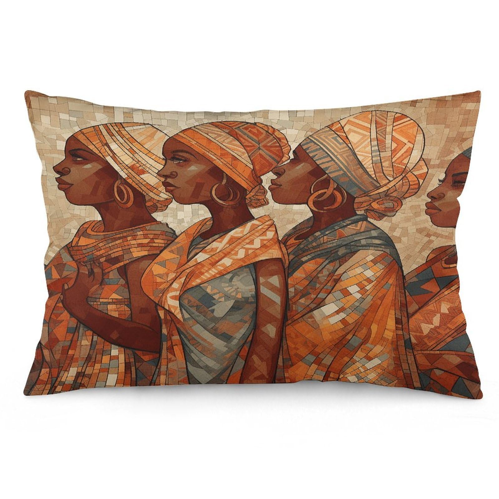 Africa Ethnic Pottery Throw Pillow Cover Soft Pillow Case Decorative Lumbar Pillow Cover Cozy Throw Pillowcase Polyester Rectangular Cushion Case Decor for Couch Sofa Bed
