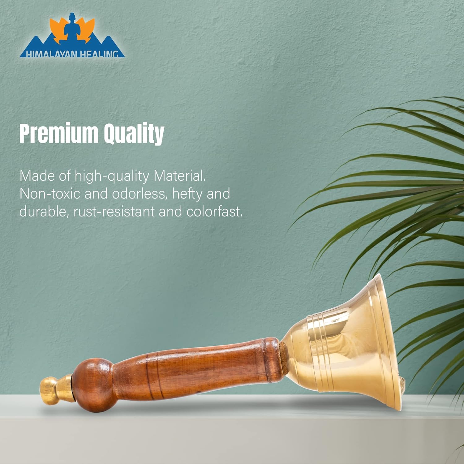 Himalayan Hand bell 3 inch diameter~ Super Loud hand Call Bell with Brass Solid Wood Handle, Very Loud handbell ~Large Hand Bell, Hand Bells for Weddings, School Classroom Service and Game : Musical Instruments