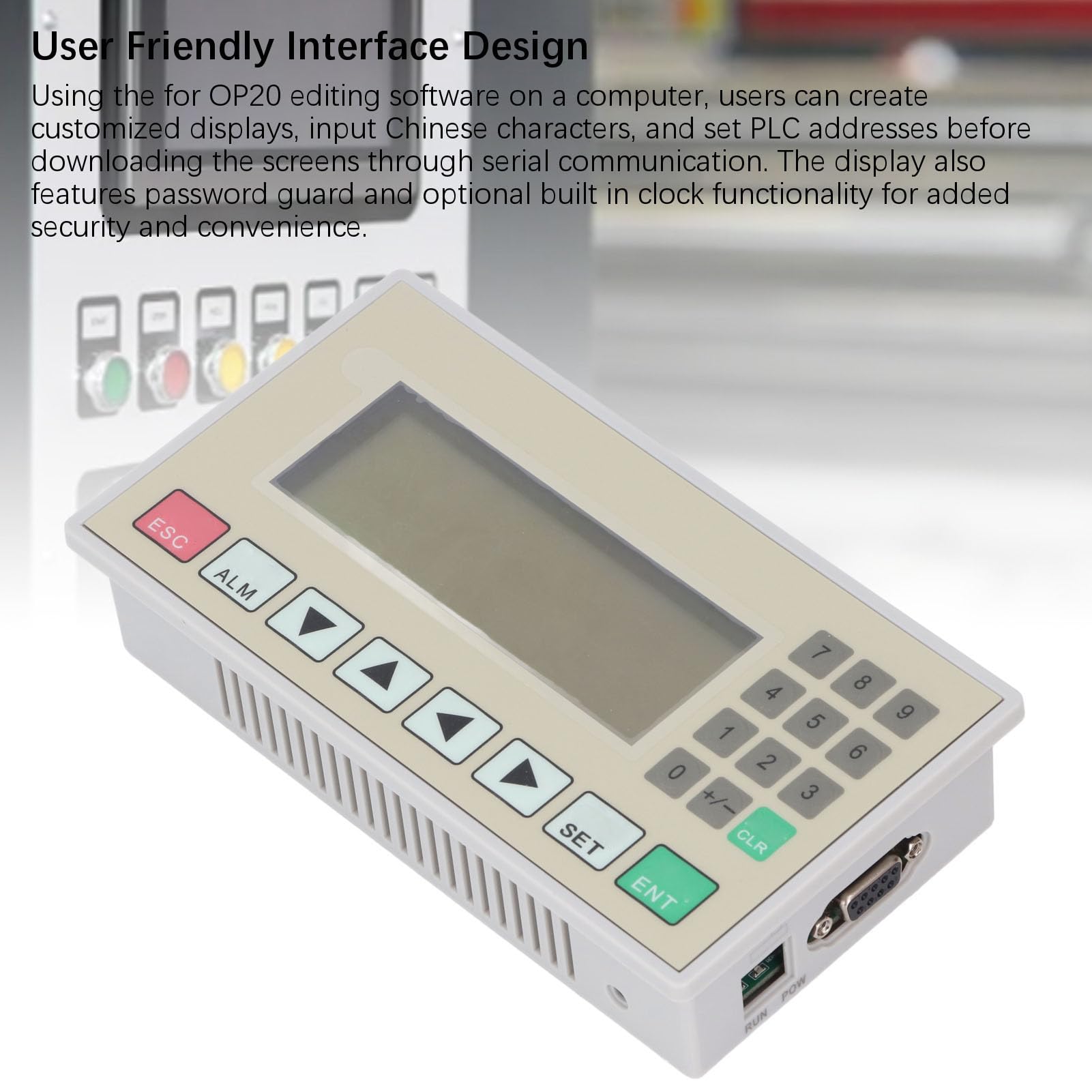 Controlador Integrado con Pantalla PLC de Texto, OP320 A 3 22MR, Módulo de Visualización de Texto del Tablero de Control Industrial Analógico de Puerto ABS, Controlador PLC
