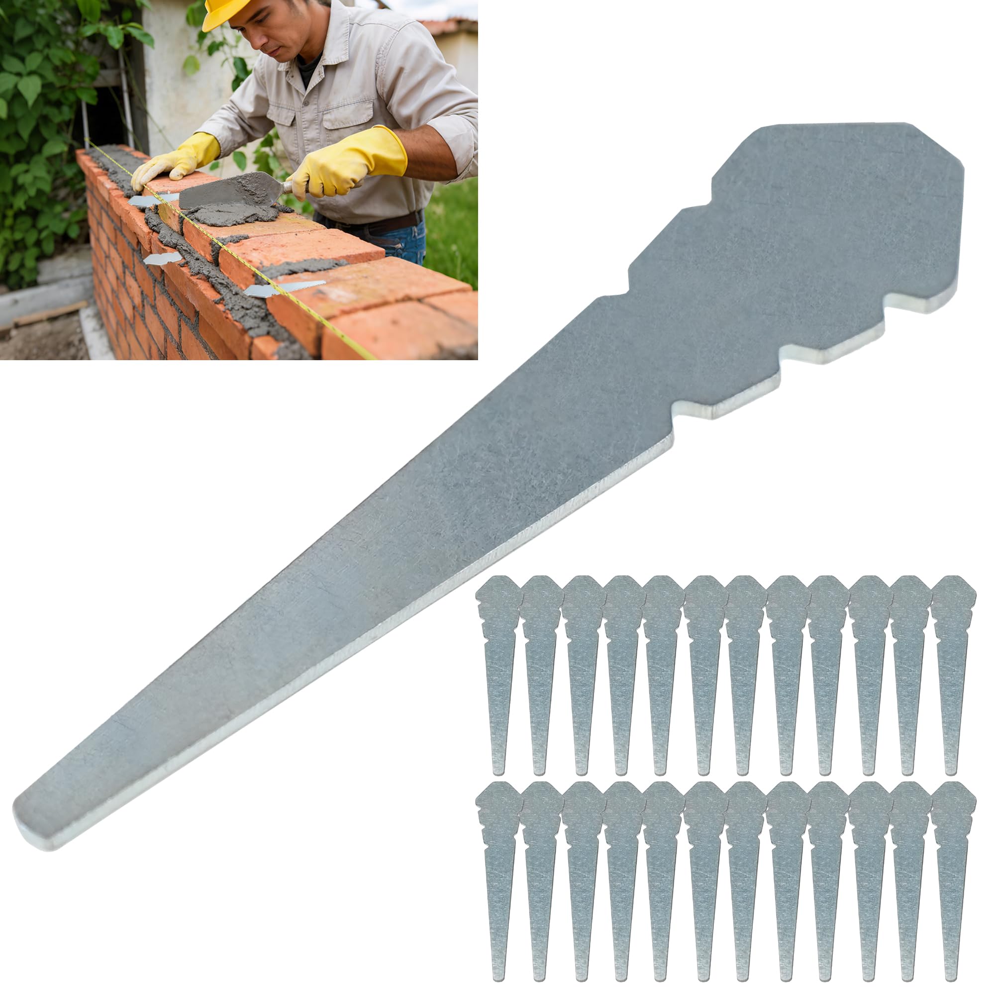 Bricklayer Line Pins - 12 Pack Masonry Tools -9