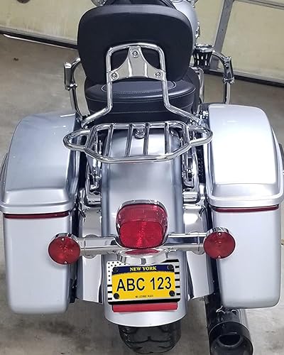 Miniatura 8 de Marco de matrícula de motocicleta  Soporte para placa de bicicleta de acero inoxidable con bandera estadounidense, soporte de metal patriótico de