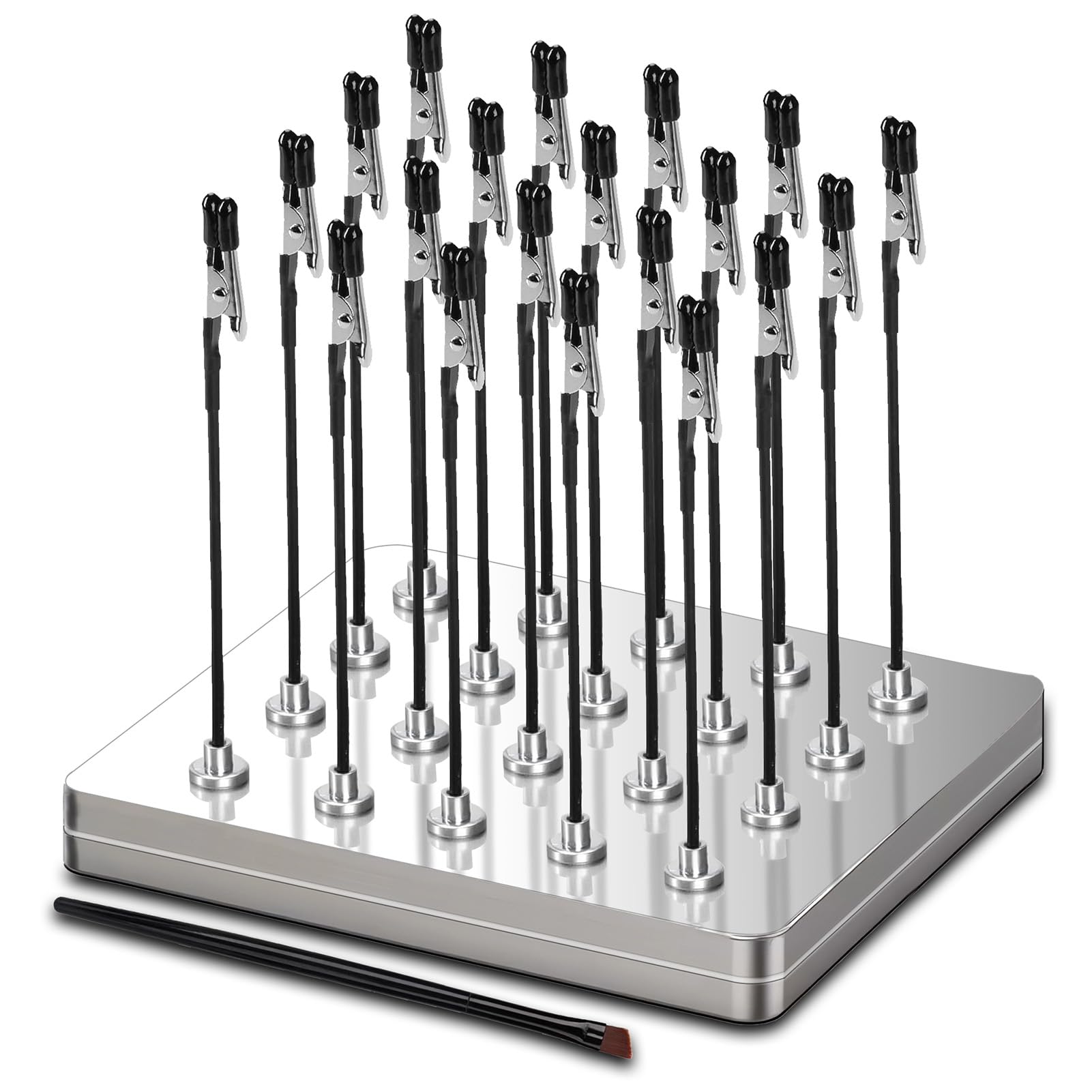 Third Hand Soldering, 20 x Soldering Aid with Crocodile Clips and Magnetic Base, Includes 1 Brush, Non-Slip Design and Flexible, Ideal for Soldering Aid, Board Holder and Model Making Accessories