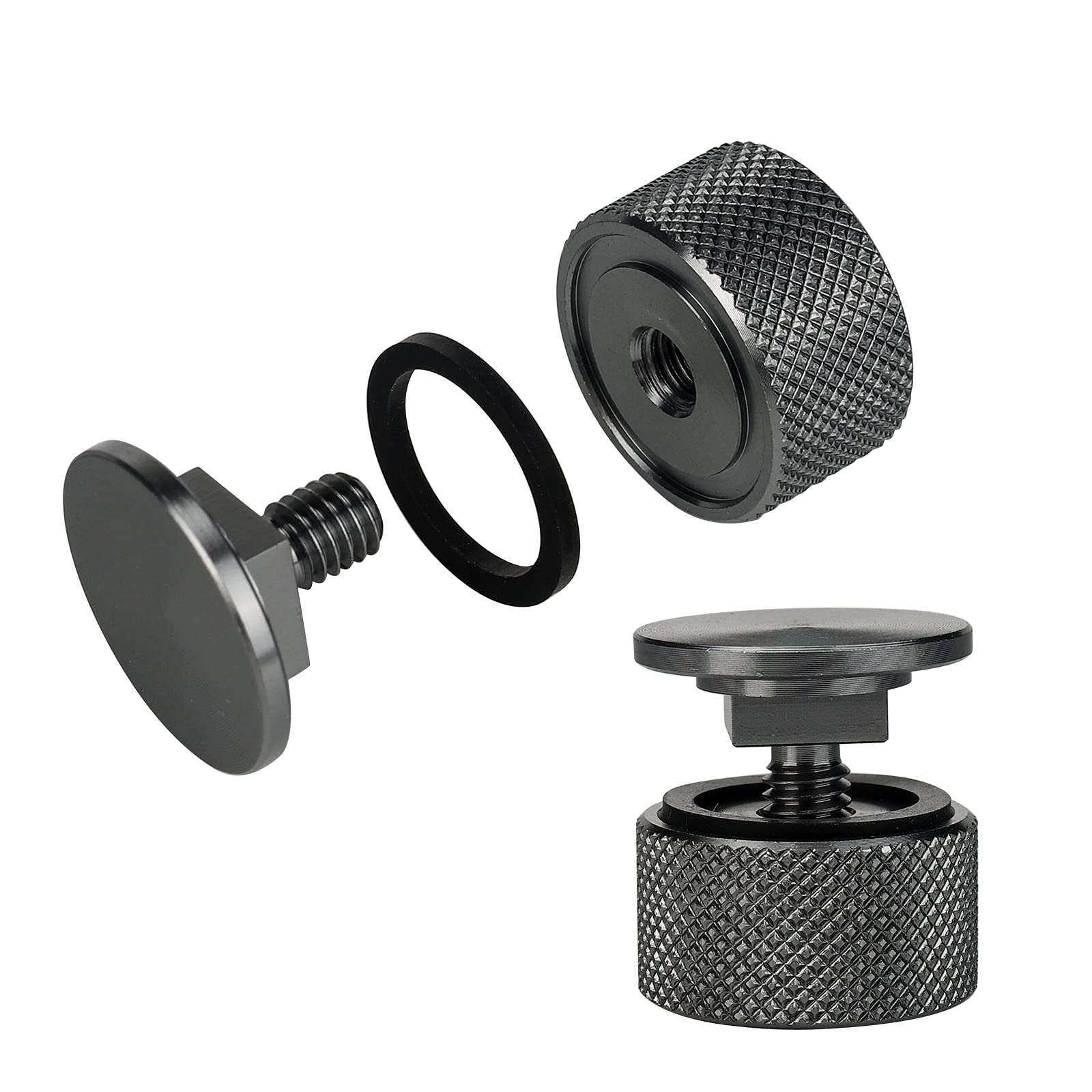 3mirrors Welding Hood (Pipeliner) Helmet Fasteners Grey Headgear Replacement Parts Accessories Screws Flip Hood Aluminum - Anodized w/Silicone Washer Non-Slip 1 Pair