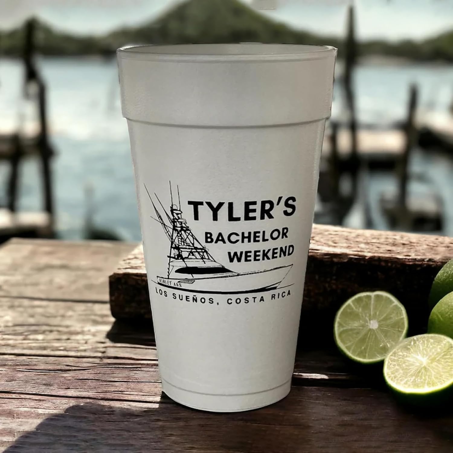 Personalized Styrofoam Cups for Weddings, Birthday Parties, Corporate Events, BBQs, House Warming Gifts and Graduation Foam Cups.