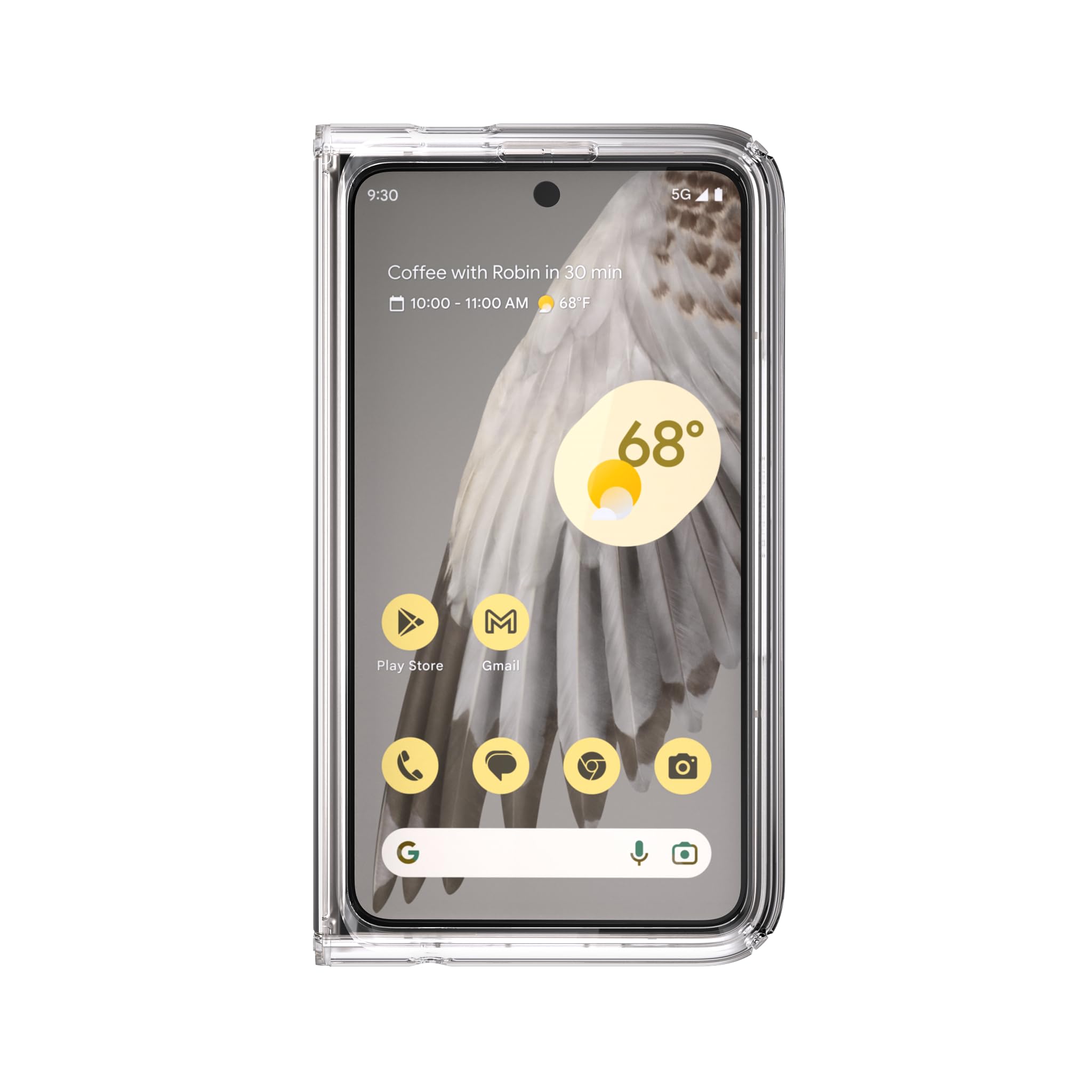 Speck Custodia trasparente Google Pixel Fold per telefono - Un pezzo, pieghevole, anti-ingiallimento custodia per telefono con protezione dalle cadute, Presidio Perfect-Clear Fold