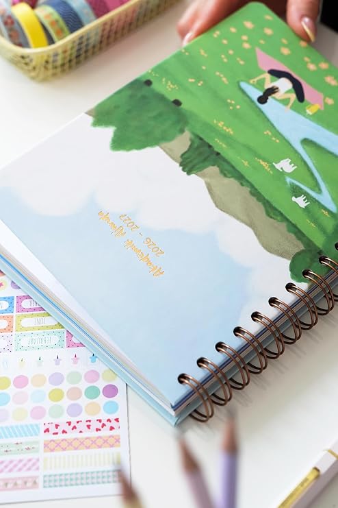 Matt Notebook 2026-2027 A5 Akademik Ajanda Spiralli 15x21 cm - 16 Aylık - Motivasyon Sayfalı Manzara