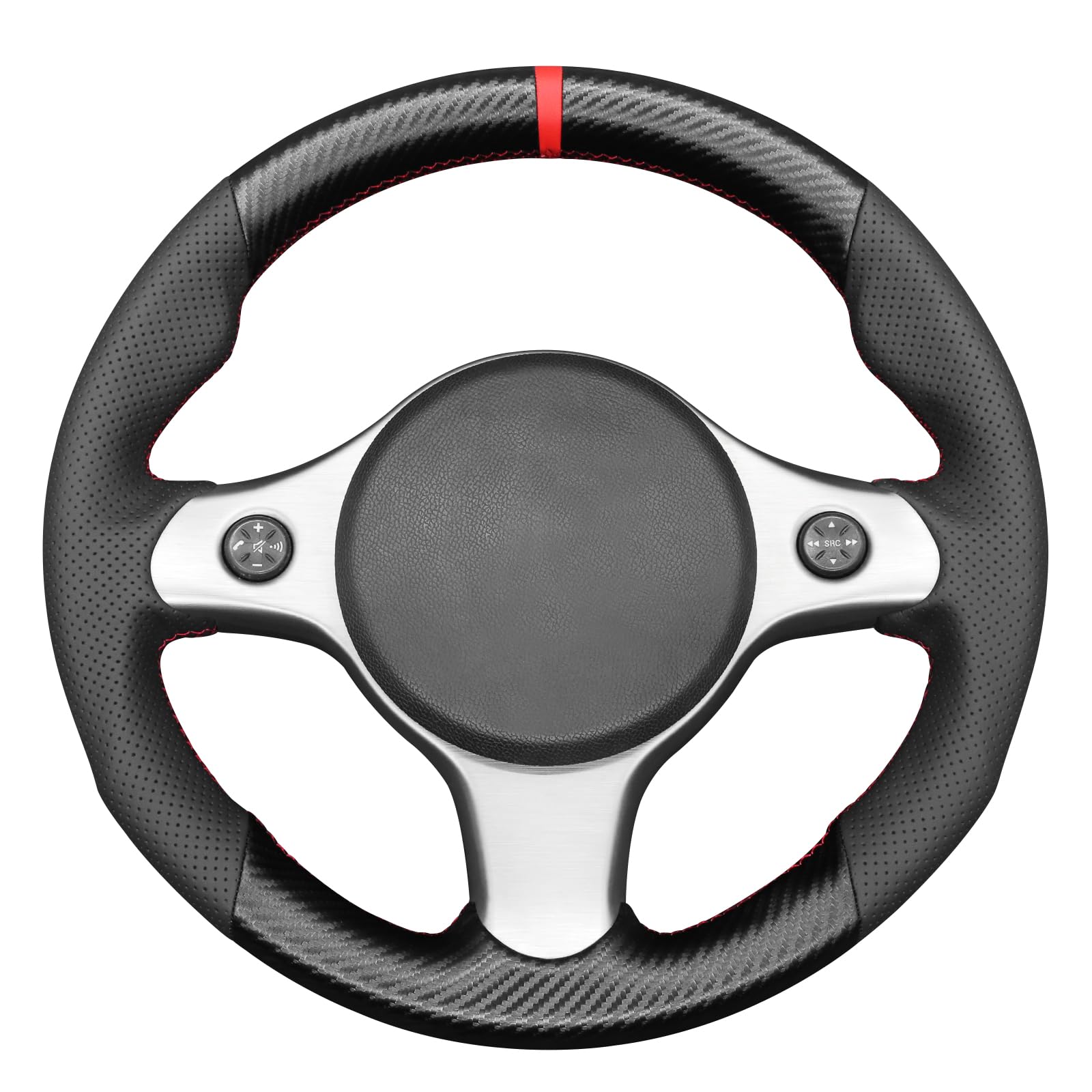 MEWANT Niestandardowa osłona kierownicy do szycia Alfa Romeo | Ręcznie szyta kierownica samochodowa/Alfa Romeo 159 TI Brera 2006-2011 Akcesoria/Alfa Oddychająca Do Ogrzewanych Kierownic