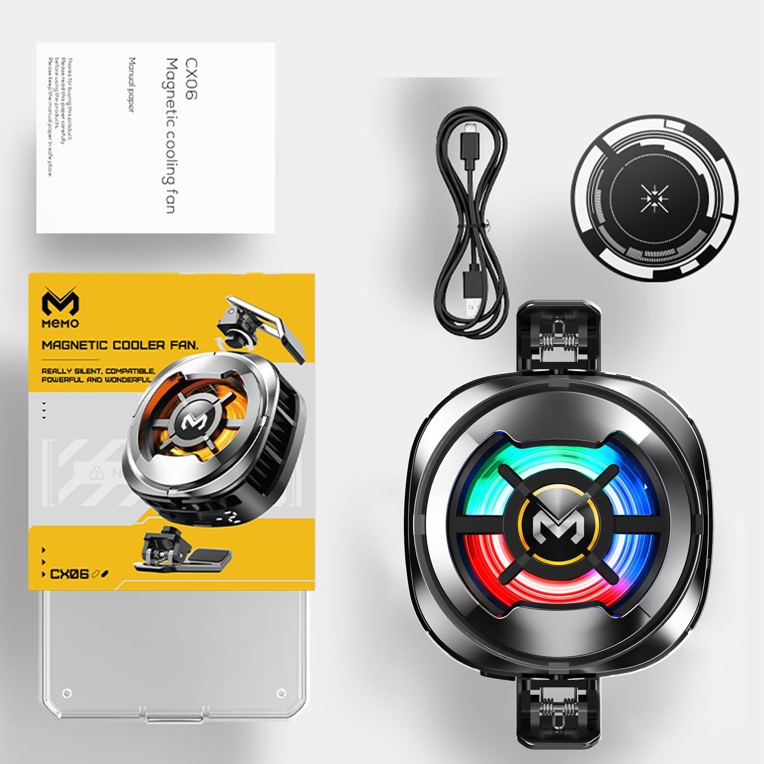 Mobile Phone Cooler for Gaming for Game Long Filming Phone Gaming Cooling Fan Gadget (Black, ABS Body,CX06 Model)-image-45