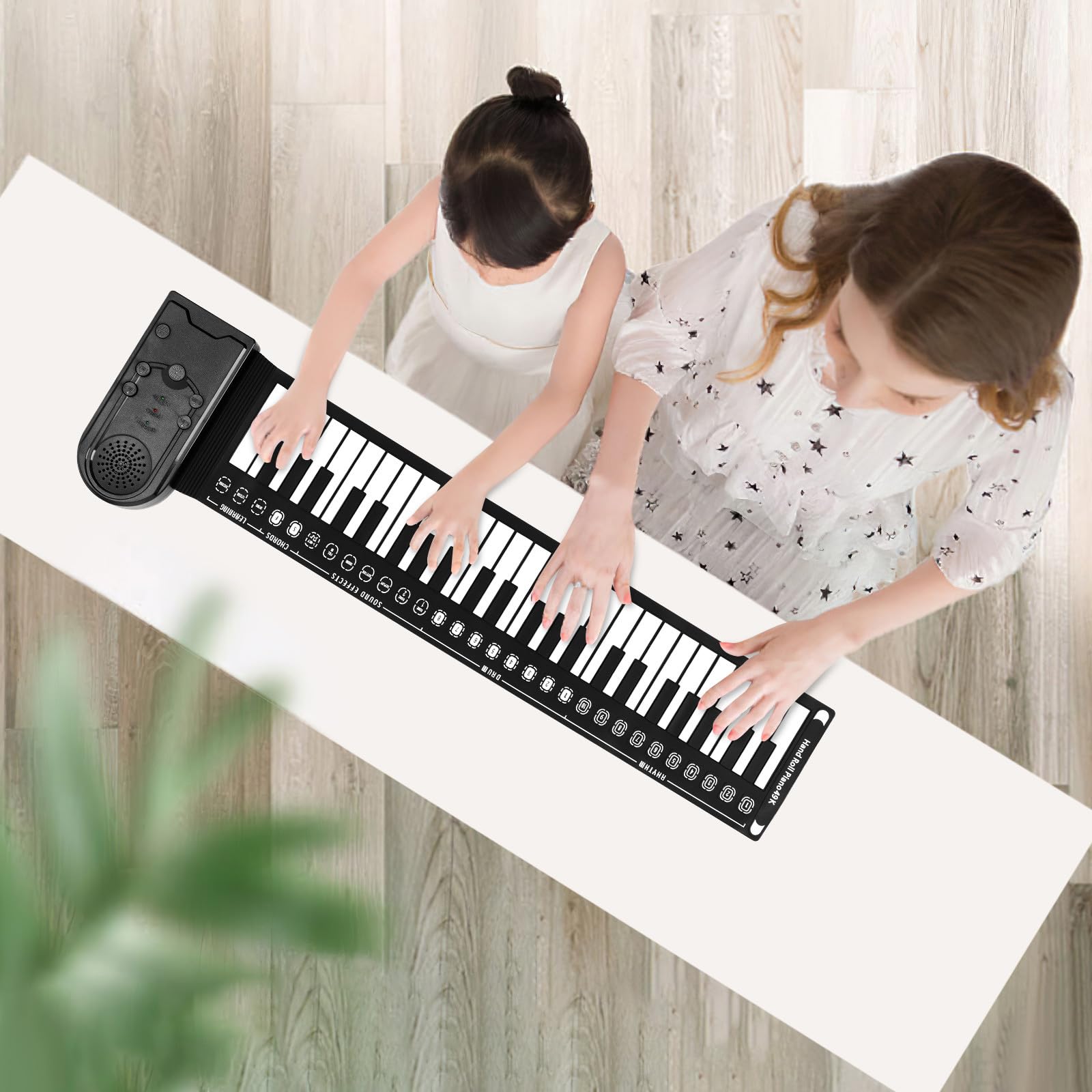 Pianoforte Digitale Arrotolabile a 49 Tasti Funzione di Sospensione Automatica e Altoparlante Integrato, Tastiera Pieghevole Portatile per Principianti e Uso Domestico