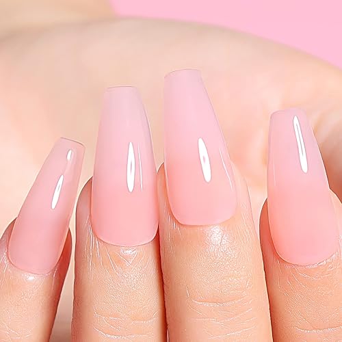 Miniatura 6 de AIMEILI Gel base constructor de uñas 5 en 1, libre de crueldad, vegano, translúcido color nude, gel fortalecedor de uñas gel duro 10ML-148