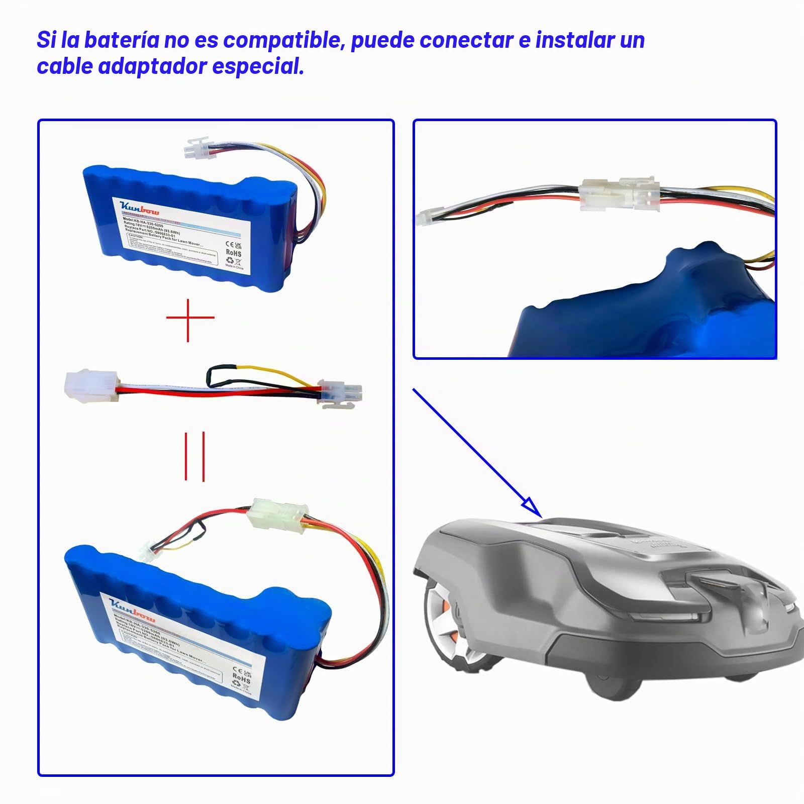 Batería de repuesto para robot cortacésped Husqvarna Automower 320, 330X, 420, 430, 430X, 440, 450X, 520, 550, robot cortacésped, repuesto para batería Husqvarna Automow 580 68 33-01,580 68 33
