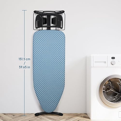 Miniatura 8 de Duwee Tabla de planchar de 17 x 46 pulgadas, tamaño completo, tabla de planchar de lujo con soporte para plancha de vapor, cubierta resistente al