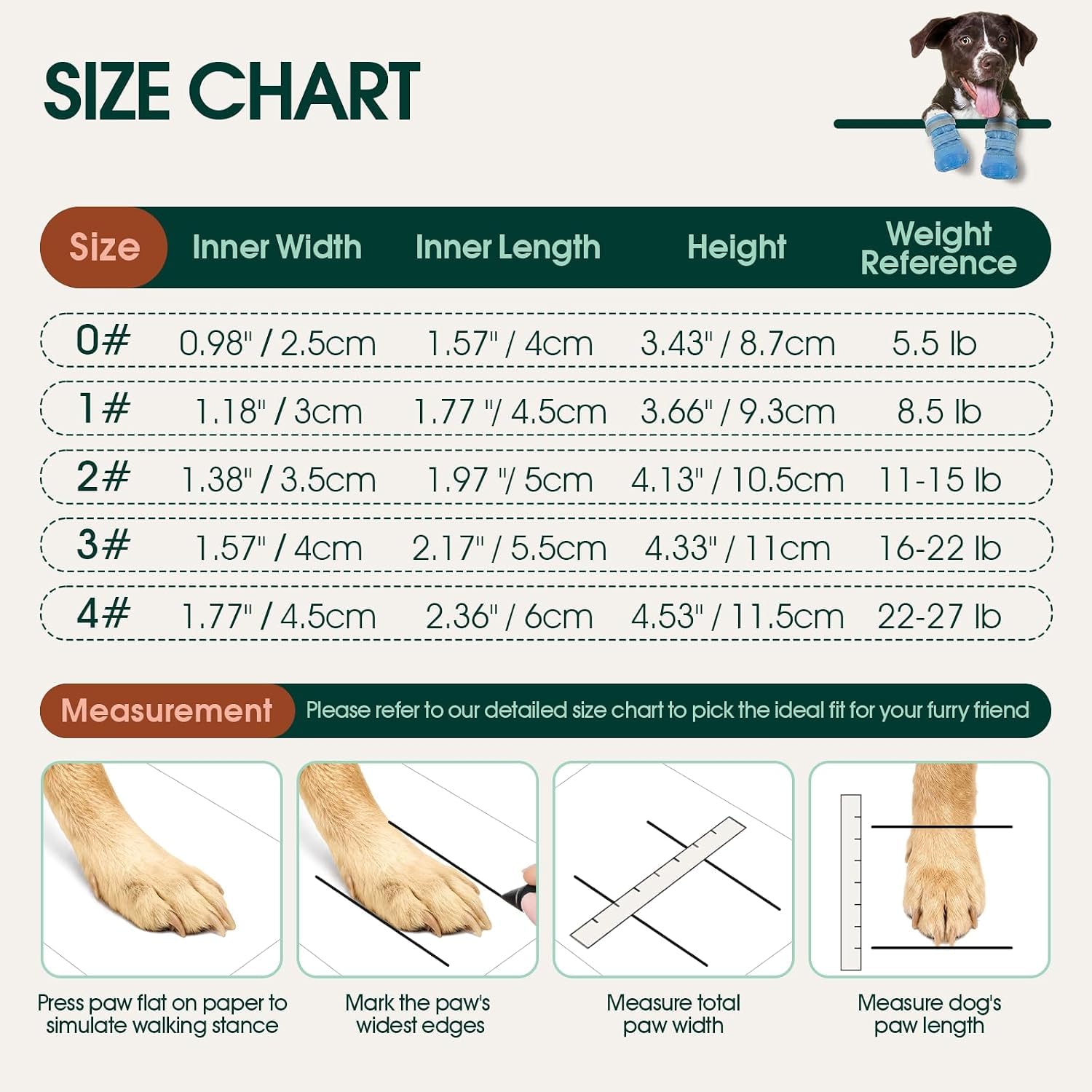 Kuoser Chaussures respirantes pour chien