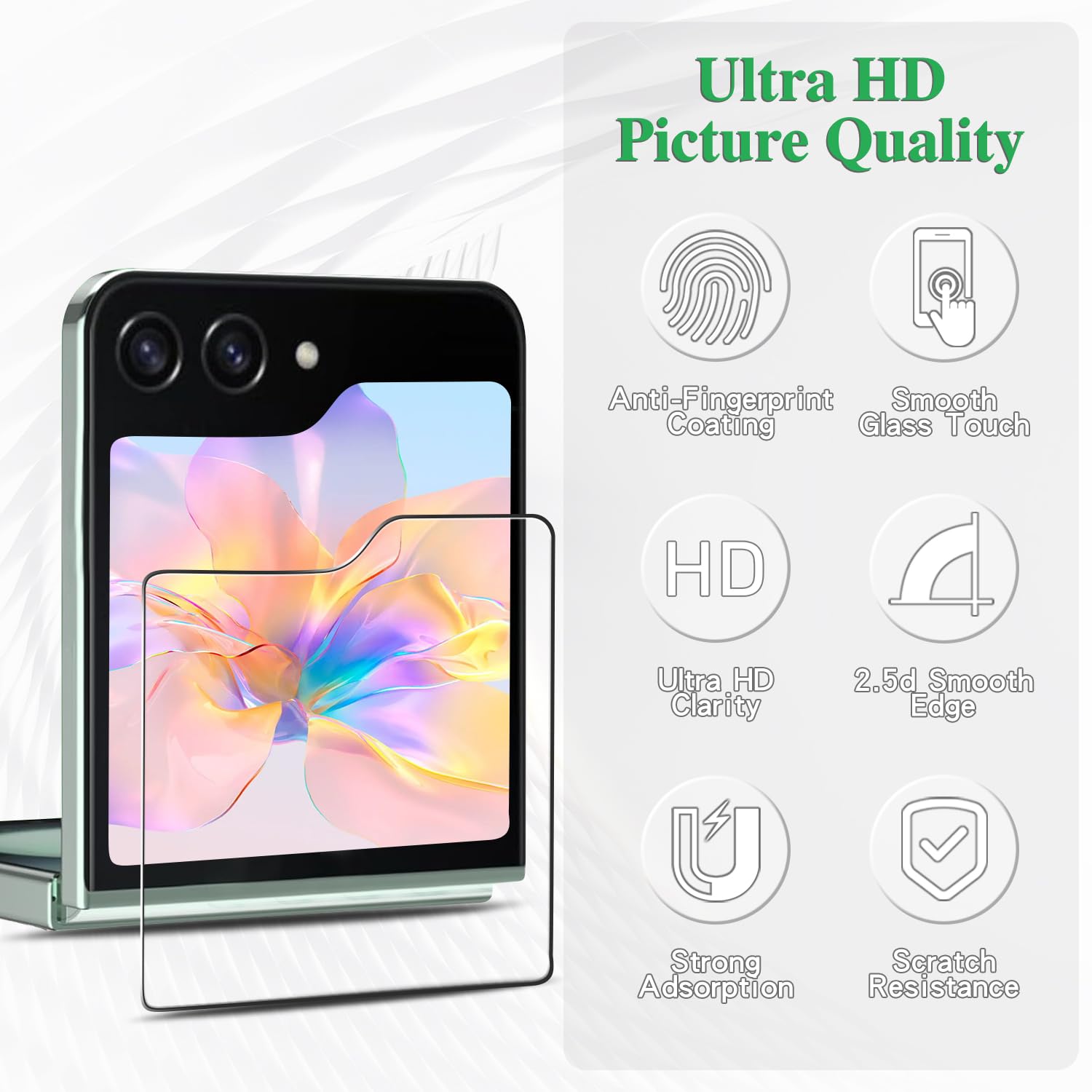 Verre Trempé Pour Samsung Galaxy Z FLIP 6 Et Protection Caméra [Pack 2] Film Vitre Protection Phonillico