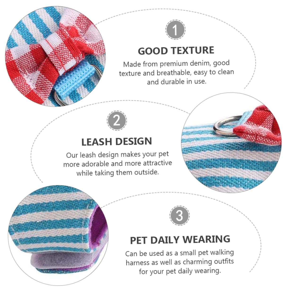 POPETPOP 1Pc Bunny Harness Bowknot Decorative Pet Walking Harness for Animals Breathable Traction Rope for Hamsters Squirrels and Guinea Pigs Stripe