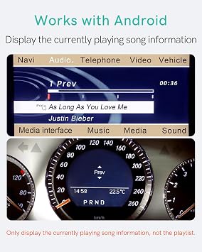 Bluetooth Car Audio Adapter for 2008-2012 Mercedes-Benz with AMI Port, Bluetooth Transmitter with aptX-HD Sound & AMI Cable