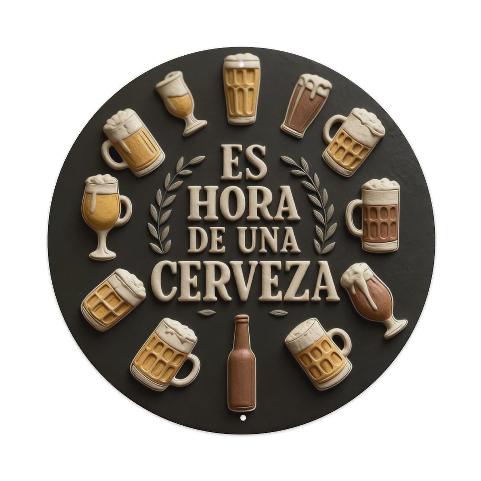 Zlatcbu Vintage Es Hora De Una Cerveza, Spanish Beer Time Sign Metal Tin Sign Retro Wall Art Poster, Decor For Home Living Room Bar Cafe Garage, 8X8 Inch